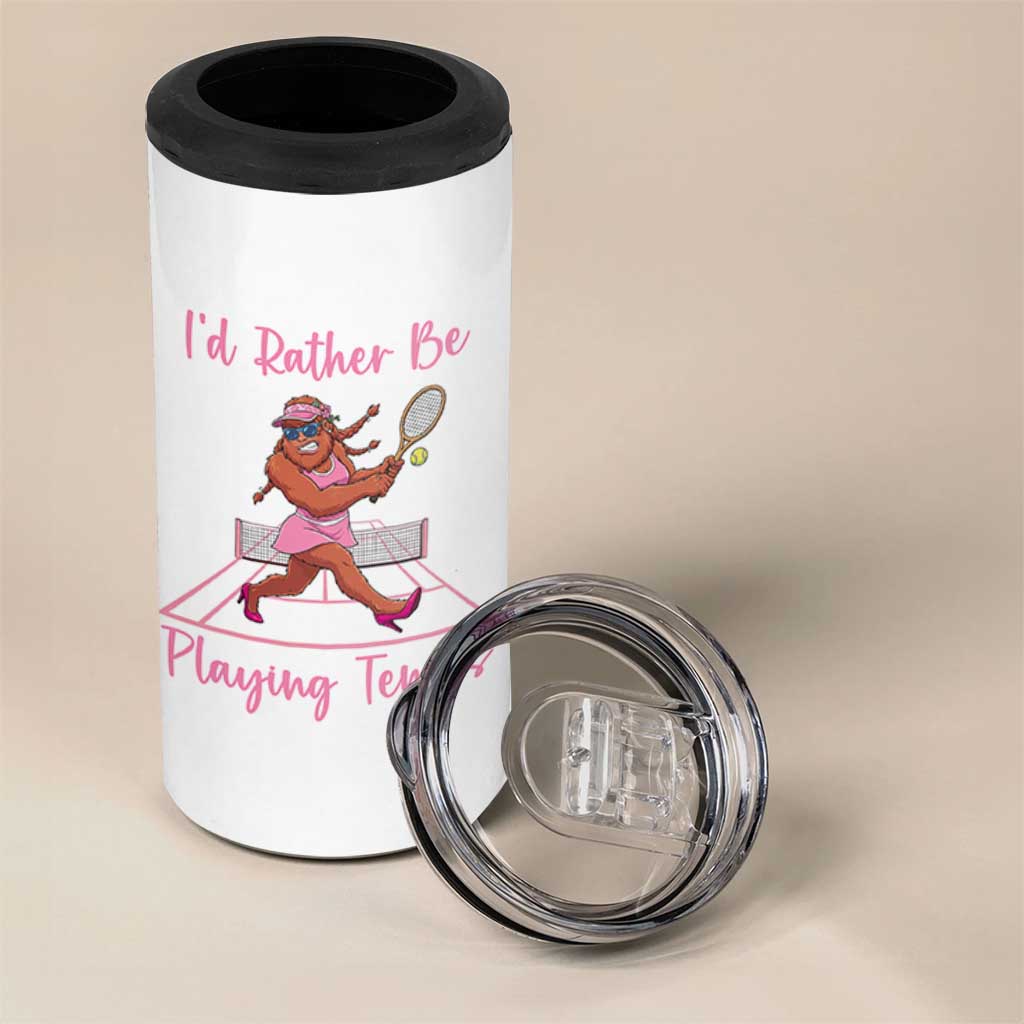 Funny Sexy Bigfoot Playing Tennis 4 in 1 Can Cooler Tumbler Gift For Girls - Wonder Print Shop