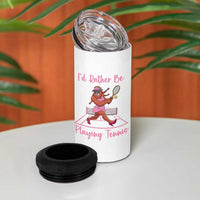 Funny Sexy Bigfoot Playing Tennis 4 in 1 Can Cooler Tumbler Gift For Girls - Wonder Print Shop
