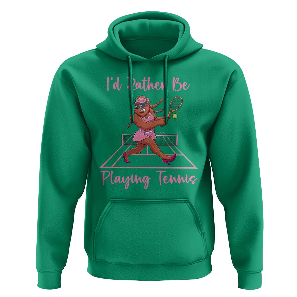 Funny Sexy Bigfoot Playing Tennis Hoodie Gift For Girls - Wonder Print Shop