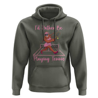 Funny Sexy Bigfoot Playing Tennis Hoodie Gift For Girls - Wonder Print Shop