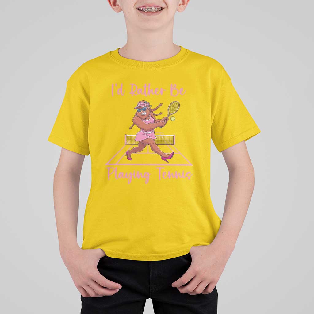 Funny Sexy Bigfoot Playing Tennis T Shirt For Kid Gift For Girls - Wonder Print Shop