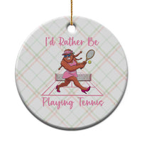 Funny Sexy Bigfoot Playing Tennis Ceramic Ornament Gift For Girls - Wonder Print Shop