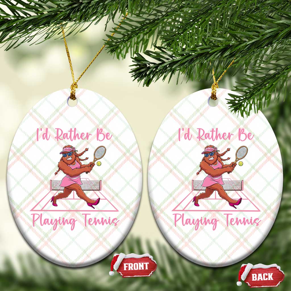 Funny Sexy Bigfoot Playing Tennis Ceramic Ornament Gift For Girls - Wonder Print Shop