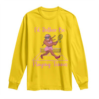 Funny Sexy Bigfoot Playing Tennis Long Sleeve Shirt Gift For Girls - Wonder Print Shop