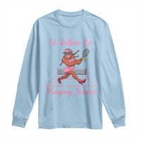 Funny Sexy Bigfoot Playing Tennis Long Sleeve Shirt Gift For Girls - Wonder Print Shop