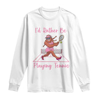 Funny Sexy Bigfoot Playing Tennis Long Sleeve Shirt Gift For Girls - Wonder Print Shop