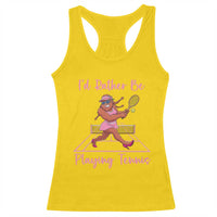 Funny Sexy Bigfoot Playing Tennis Racerback Tank Top Gift For Girls - Wonder Print Shop