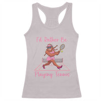 Funny Sexy Bigfoot Playing Tennis Racerback Tank Top Gift For Girls - Wonder Print Shop