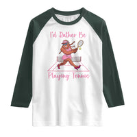 Funny Sexy Bigfoot Playing Tennis Raglan Shirt Gift For Girls - Wonder Print Shop