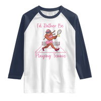 Funny Sexy Bigfoot Playing Tennis Raglan Shirt Gift For Girls - Wonder Print Shop