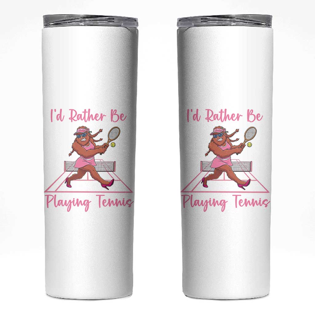 Funny Sexy Bigfoot Playing Tennis Skinny Tumbler Gift For Girls - Wonder Print Shop