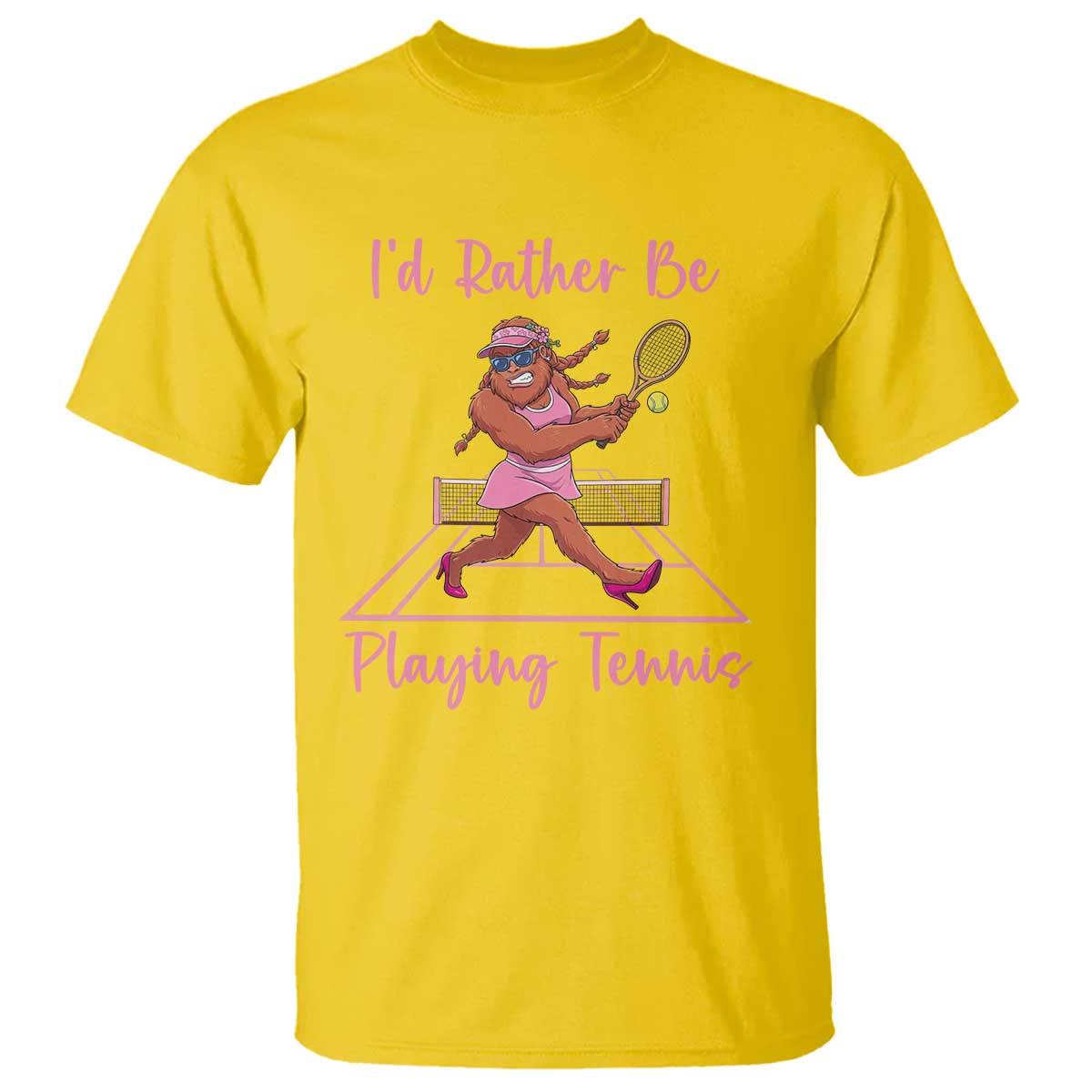 Funny Sexy Bigfoot Playing Tennis T Shirt Gift For Girls - Wonder Print Shop