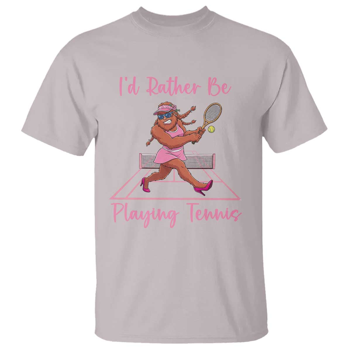 Funny Sexy Bigfoot Playing Tennis T Shirt Gift For Girls - Wonder Print Shop