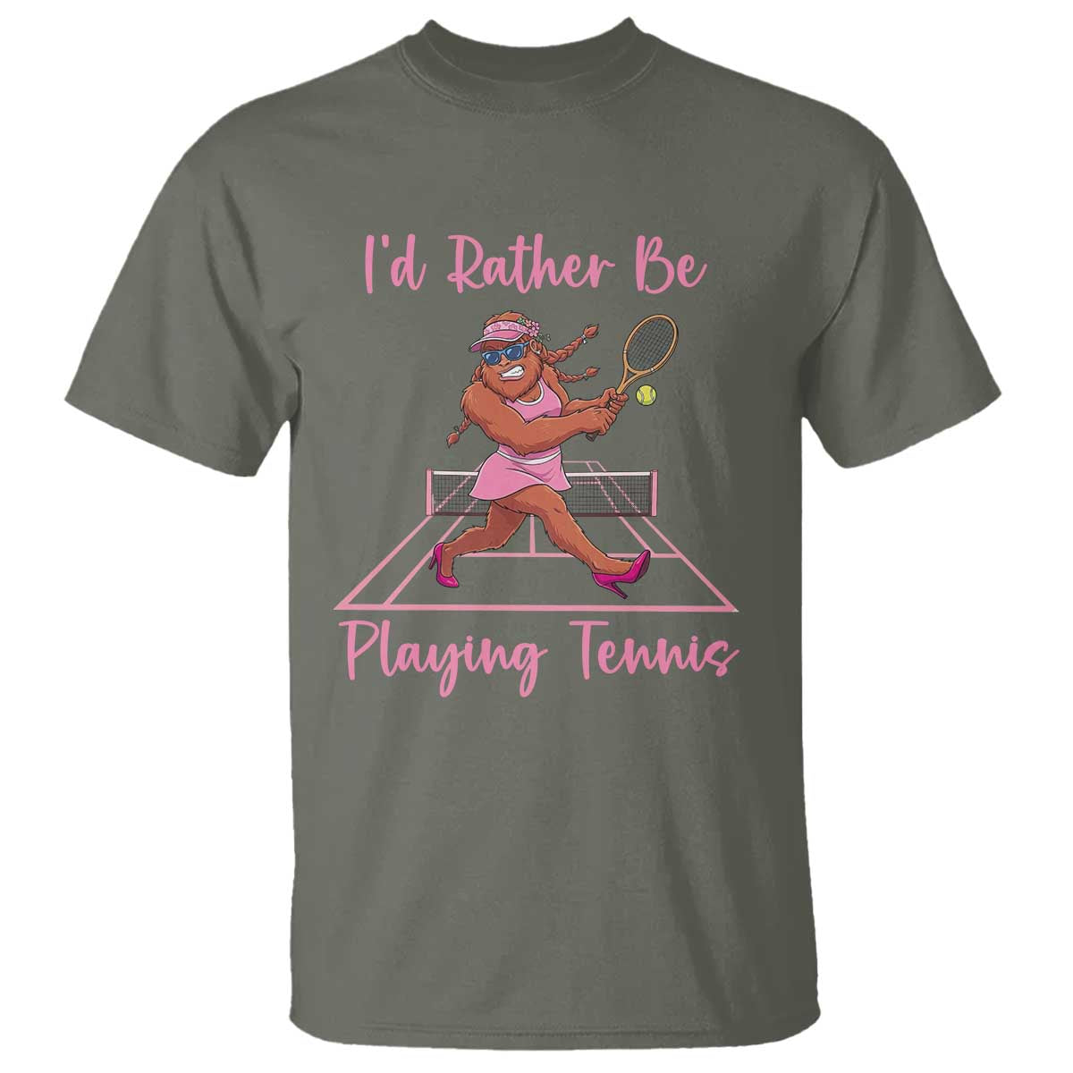 Funny Sexy Bigfoot Playing Tennis T Shirt Gift For Girls - Wonder Print Shop