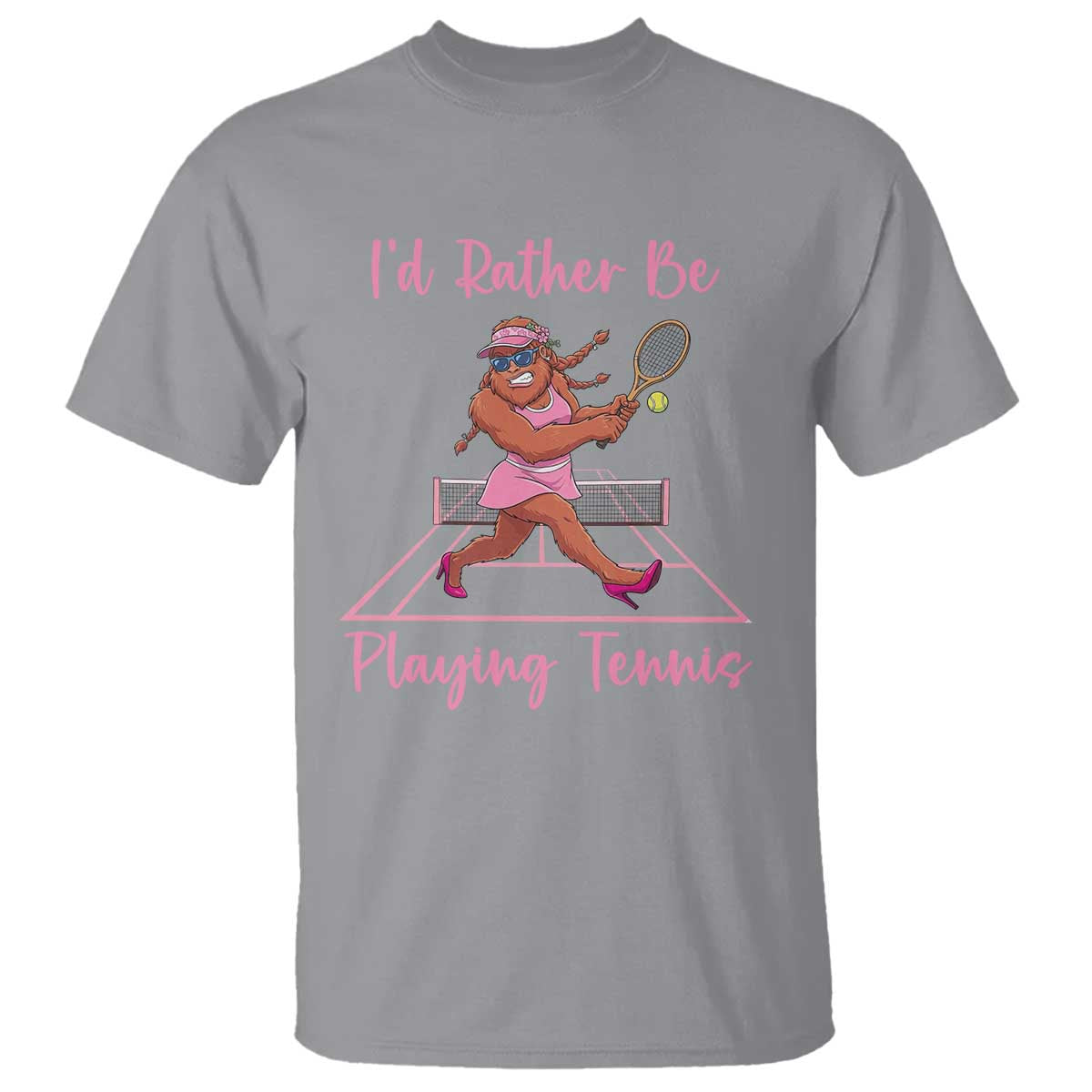 Funny Sexy Bigfoot Playing Tennis T Shirt Gift For Girls - Wonder Print Shop