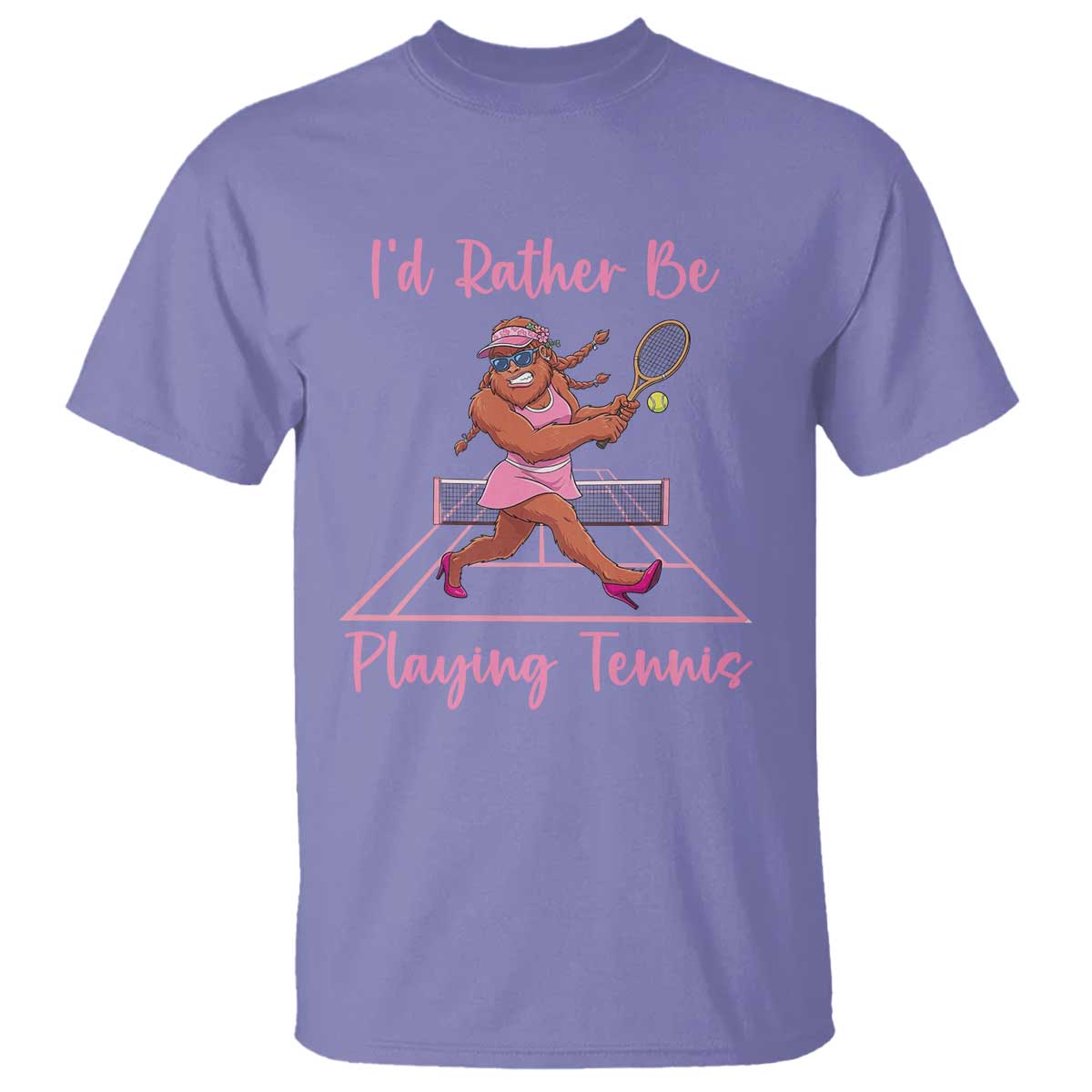 Funny Sexy Bigfoot Playing Tennis T Shirt Gift For Girls - Wonder Print Shop