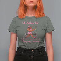 Funny Sexy Bigfoot Playing Tennis T Shirt For Women Gift For Girls - Wonder Print Shop