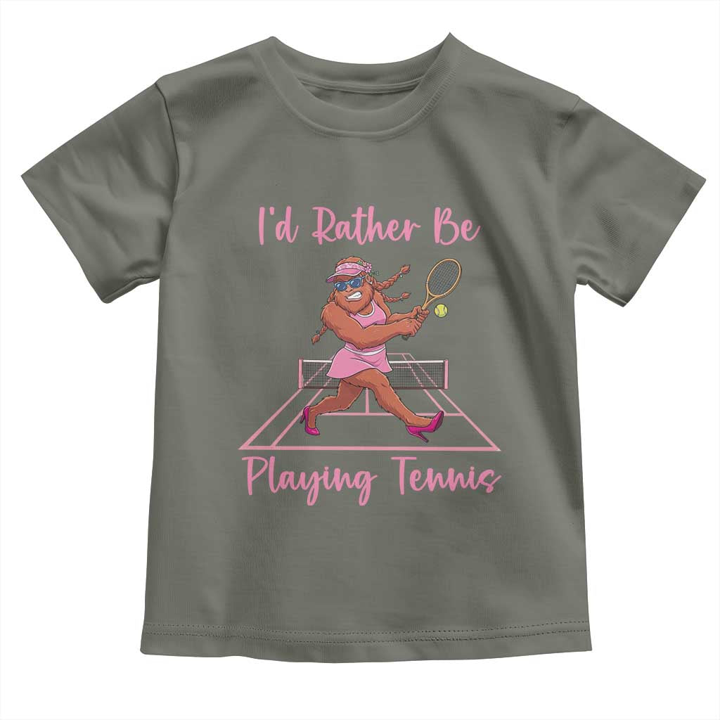 Funny Sexy Bigfoot Playing Tennis Toddler T Shirt Gift For Girls - Wonder Print Shop