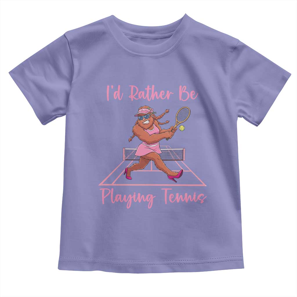 Funny Sexy Bigfoot Playing Tennis Toddler T Shirt Gift For Girls - Wonder Print Shop