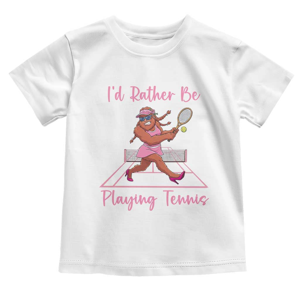 Funny Sexy Bigfoot Playing Tennis Toddler T Shirt Gift For Girls - Wonder Print Shop