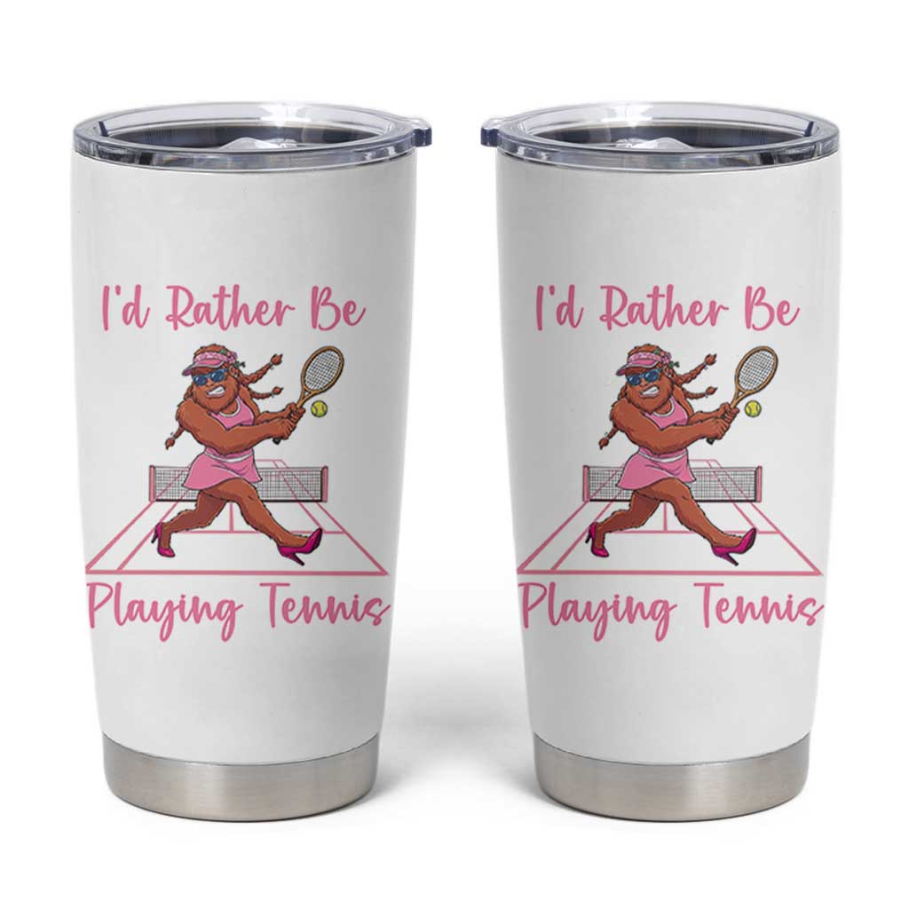 Funny Sexy Bigfoot Playing Tennis Tumbler Cup Gift For Girls - Wonder Print Shop