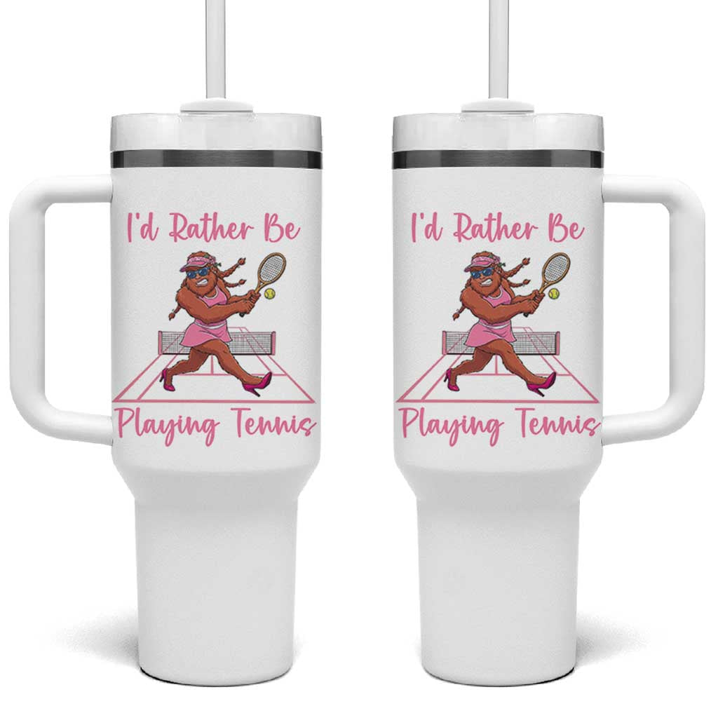 Funny Sexy Bigfoot Playing Tennis Tumbler With Handle Gift For Girls - Wonder Print Shop