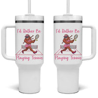 Funny Sexy Bigfoot Playing Tennis Tumbler With Handle Gift For Girls - Wonder Print Shop