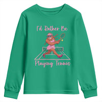 Funny Sexy Bigfoot Playing Tennis Youth Sweatshirt Gift For Girls - Wonder Print Shop