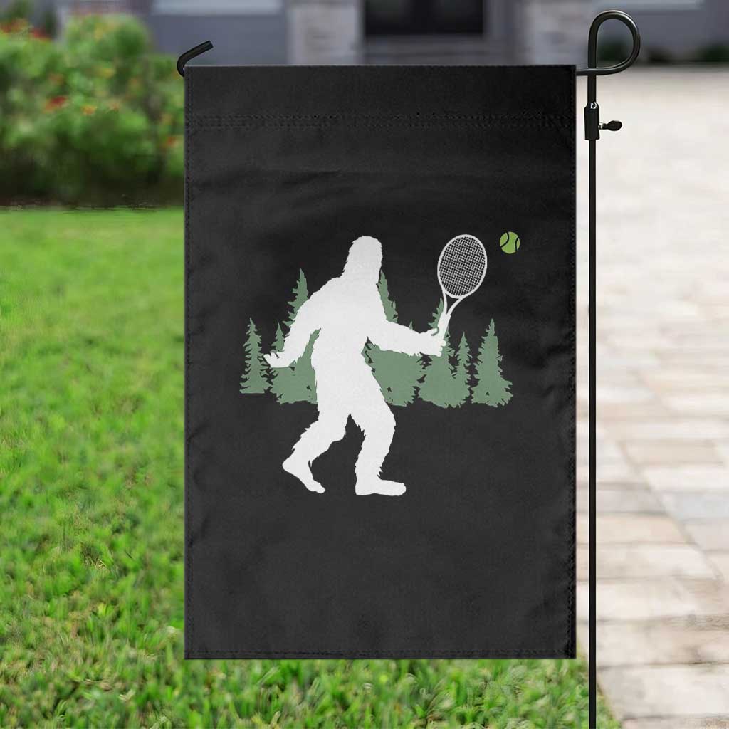 Funny Sasquatch Tennis Player Garden Flag Folklore Cryptid Gift - Wonder Print Shop