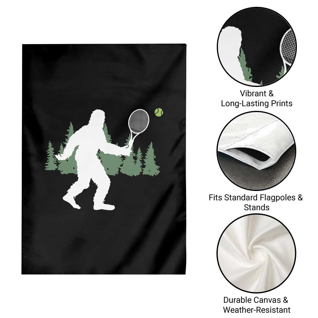 Funny Sasquatch Tennis Player Garden Flag Folklore Cryptid Gift - Wonder Print Shop