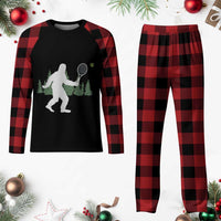 Funny Sasquatch Tennis Player Plaid Pajama Set Folklore Cryptid Gift - Wonder Print Shop