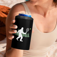 Funny Sasquatch Tennis Player 4 in 1 Can Cooler Tumbler Folklore Cryptid Gift - Wonder Print Shop