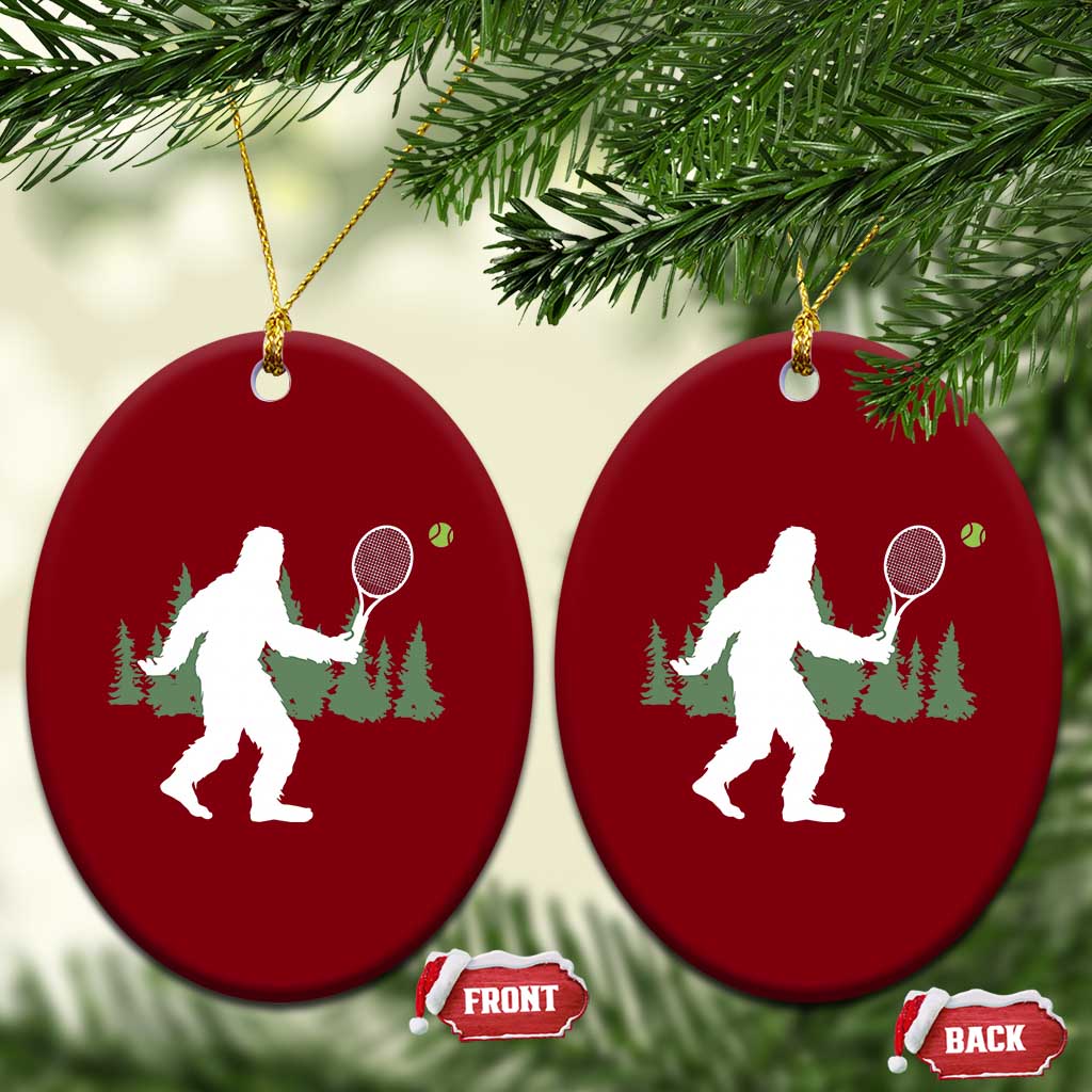 Funny Sasquatch Tennis Player Ceramic Ornament Folklore Cryptid Gift - Wonder Print Shop