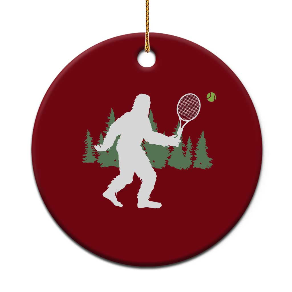 Funny Sasquatch Tennis Player Ceramic Ornament Folklore Cryptid Gift - Wonder Print Shop