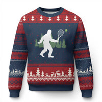 Funny Sasquatch Tennis Player Ugly Christmas Sweater Folklore Cryptid Gift - Wonder Print Shop