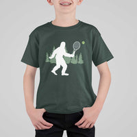 Funny Sasquatch Tennis Player T Shirt For Kid Folklore Cryptid Gift - Wonder Print Shop