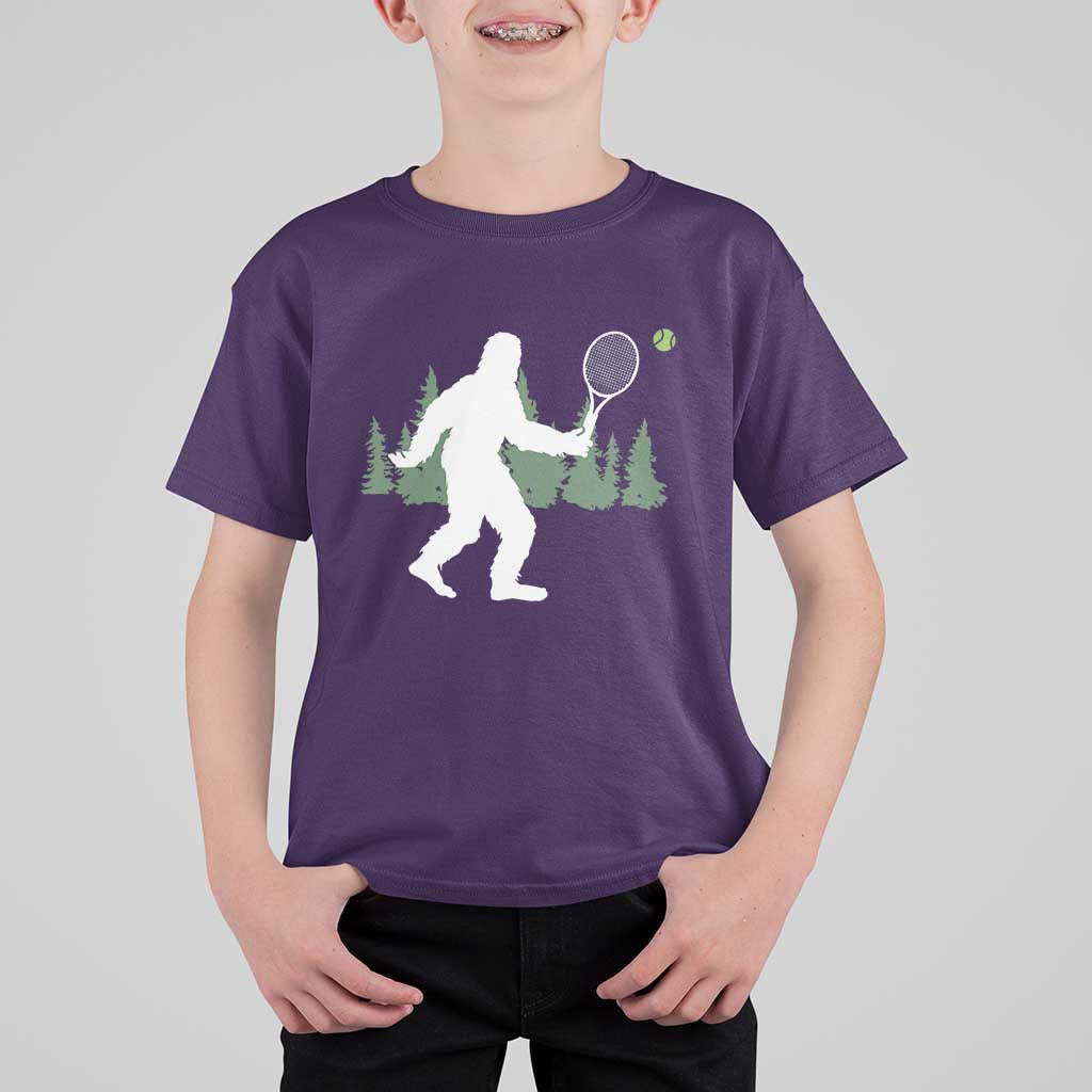 Funny Sasquatch Tennis Player T Shirt For Kid Folklore Cryptid Gift - Wonder Print Shop