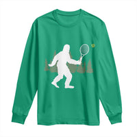 Funny Sasquatch Tennis Player Long Sleeve Shirt Folklore Cryptid Gift - Wonder Print Shop