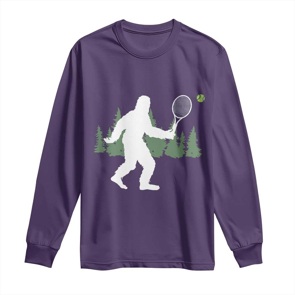 Funny Sasquatch Tennis Player Long Sleeve Shirt Folklore Cryptid Gift - Wonder Print Shop
