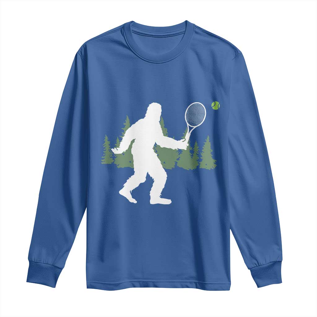 Funny Sasquatch Tennis Player Long Sleeve Shirt Folklore Cryptid Gift - Wonder Print Shop