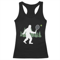 Funny Sasquatch Tennis Player Racerback Tank Top Folklore Cryptid Gift - Wonder Print Shop