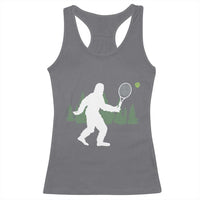Funny Sasquatch Tennis Player Racerback Tank Top Folklore Cryptid Gift - Wonder Print Shop