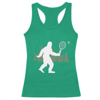 Funny Sasquatch Tennis Player Racerback Tank Top Folklore Cryptid Gift - Wonder Print Shop