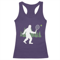 Funny Sasquatch Tennis Player Racerback Tank Top Folklore Cryptid Gift - Wonder Print Shop