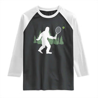 Funny Sasquatch Tennis Player Raglan Shirt Folklore Cryptid Gift - Wonder Print Shop