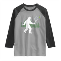 Funny Sasquatch Tennis Player Raglan Shirt Folklore Cryptid Gift - Wonder Print Shop