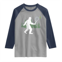 Funny Sasquatch Tennis Player Raglan Shirt Folklore Cryptid Gift - Wonder Print Shop