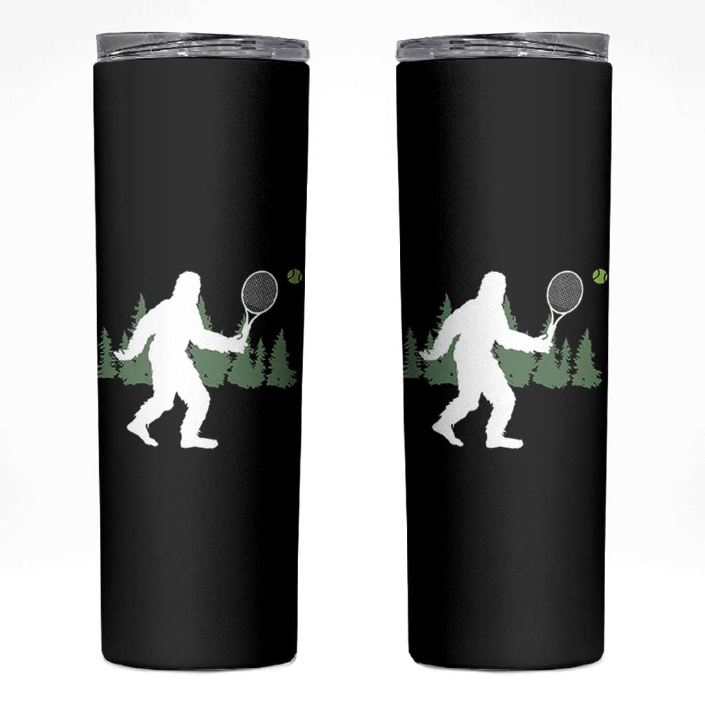 Funny Sasquatch Tennis Player Skinny Tumbler Folklore Cryptid Gift - Wonder Print Shop