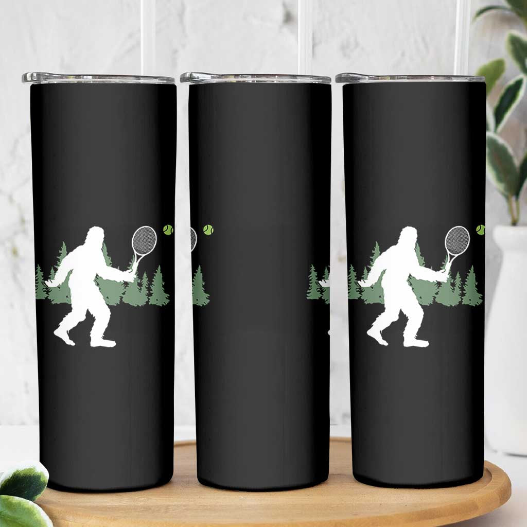 Funny Sasquatch Tennis Player Skinny Tumbler Folklore Cryptid Gift - Wonder Print Shop