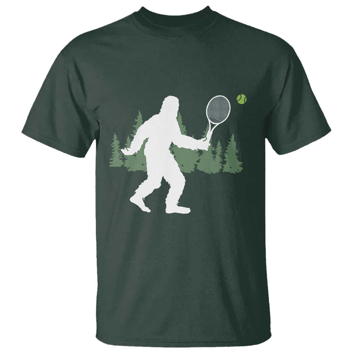 Funny Sasquatch Tennis Player T Shirt Folklore Cryptid Gift - Wonder Print Shop